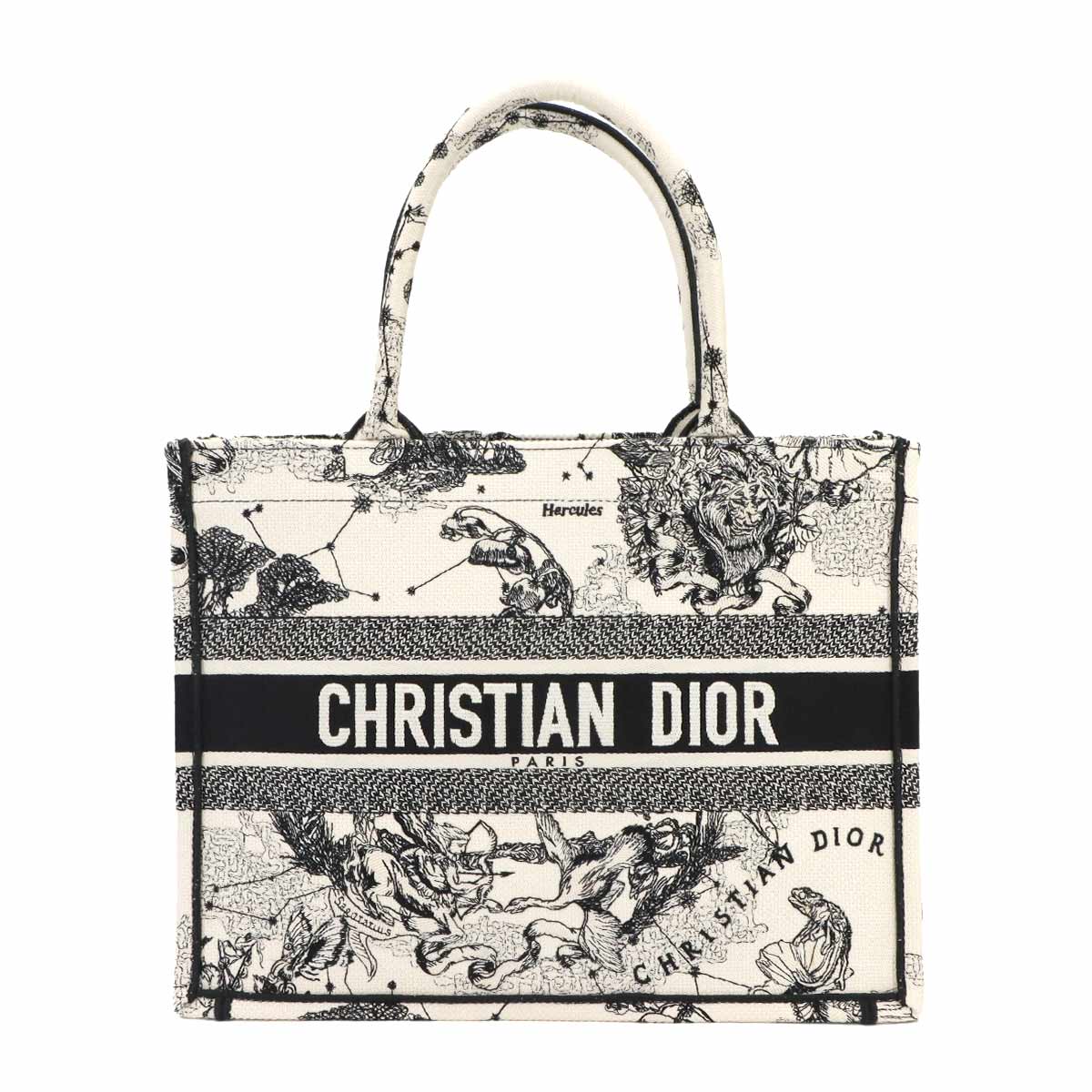 Toile De Jouy Book Tote Medium Bag Canvas White Black