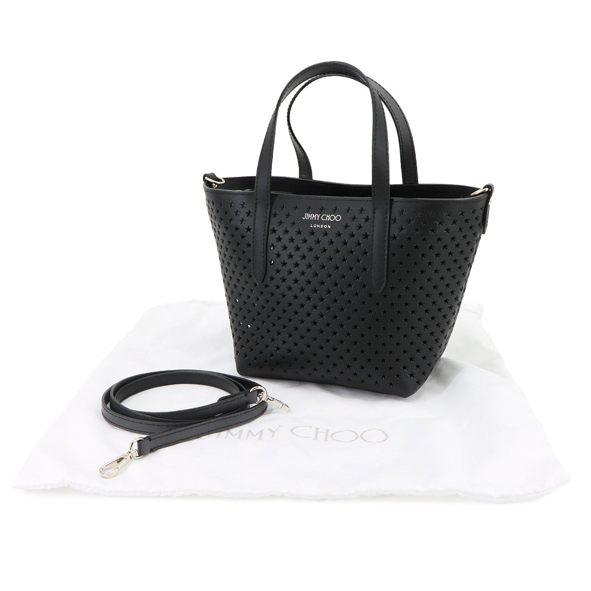 Mini Sara 2way Tote Shoulder Bag Leather Black Purse