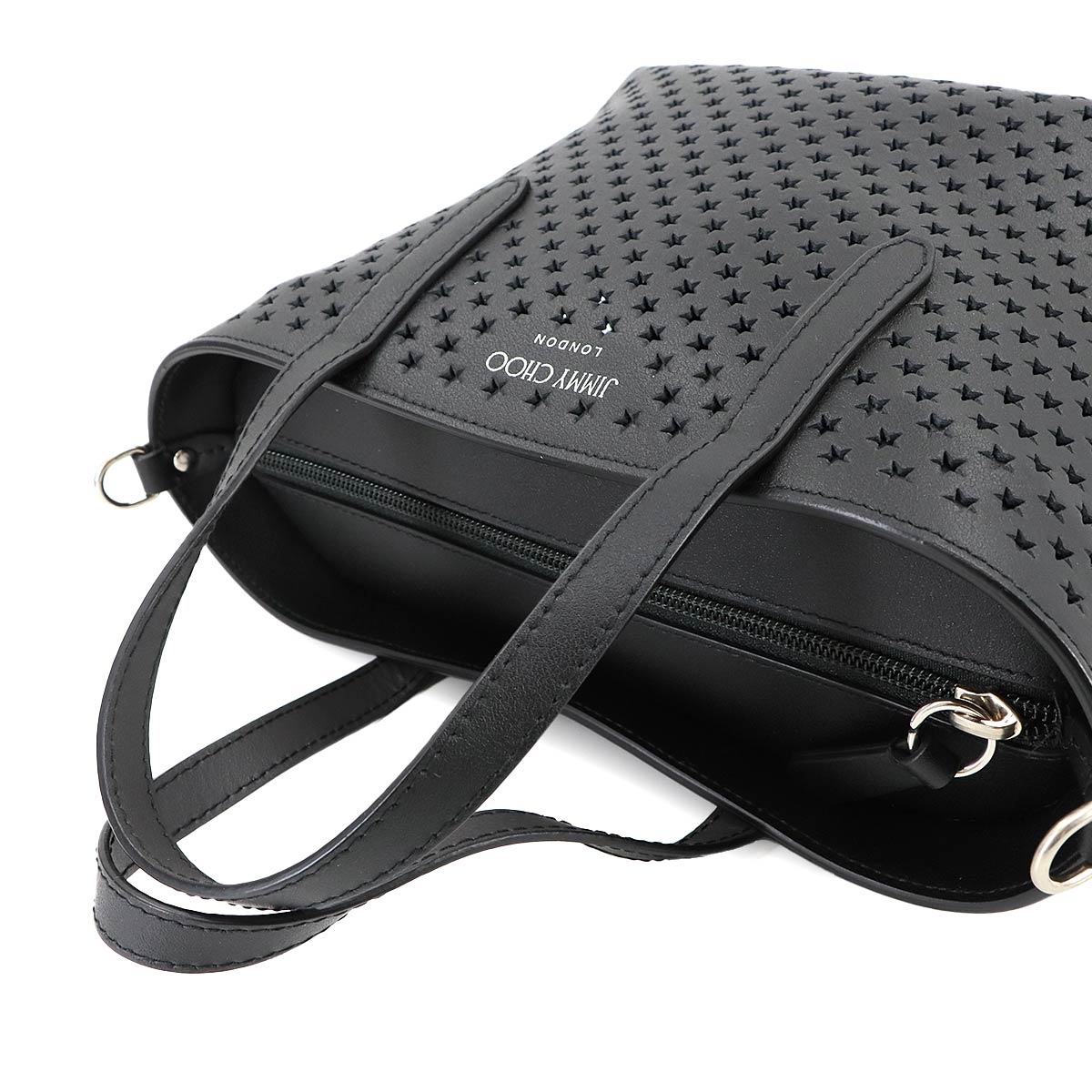 Mini Sara 2way Tote Shoulder Bag Leather Black Purse