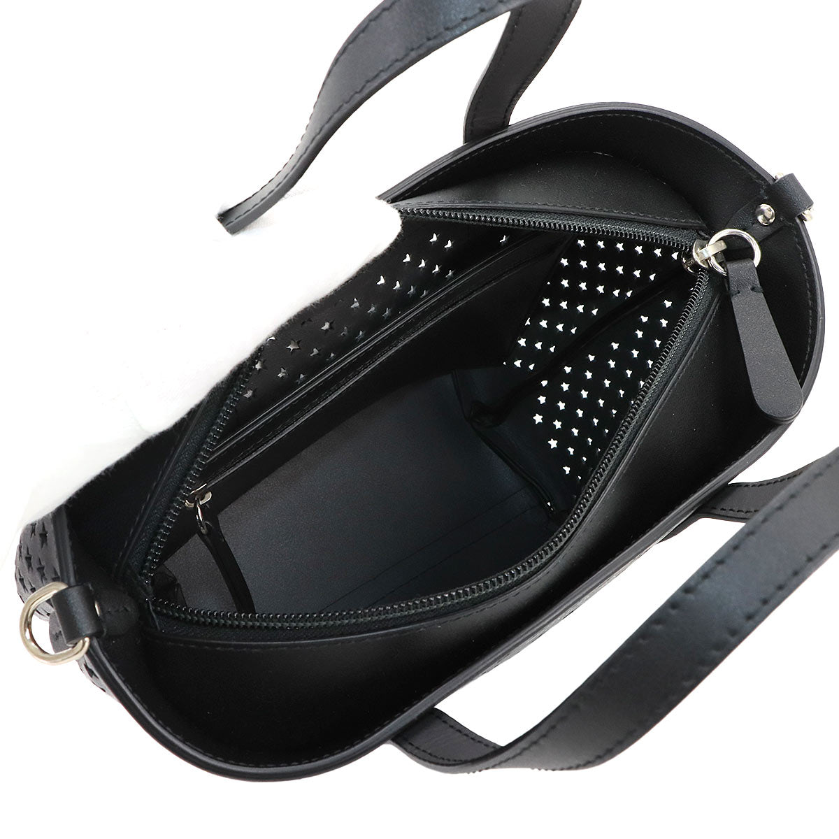 Mini Sara 2way Tote Shoulder Bag Leather Black Purse