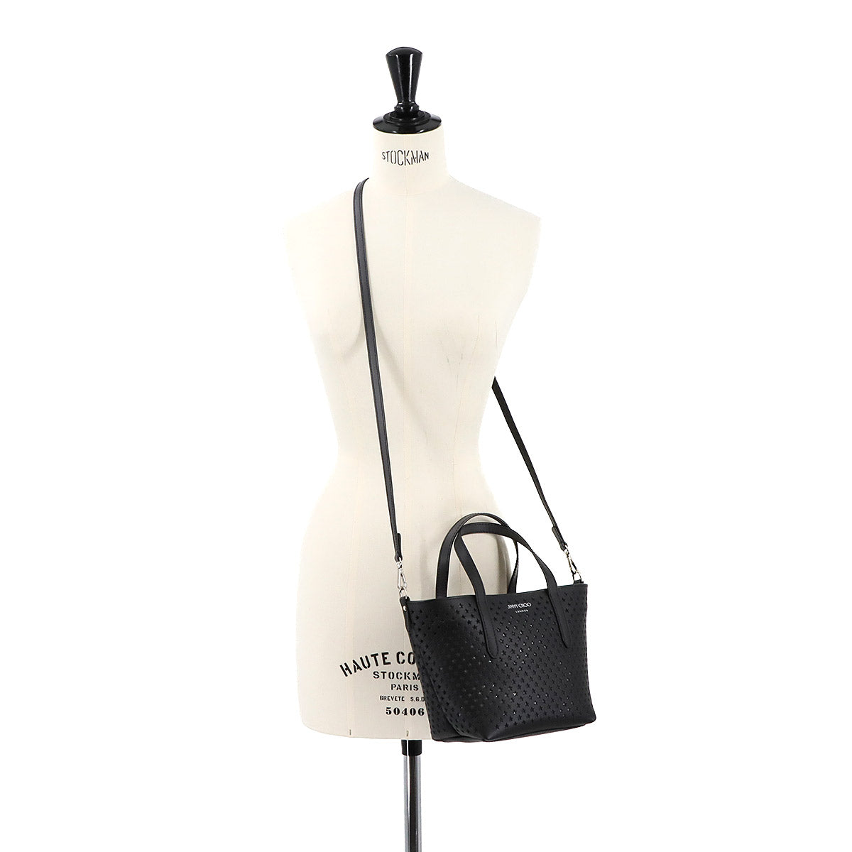 Mini Sara 2way Tote Shoulder Bag Leather Black Purse