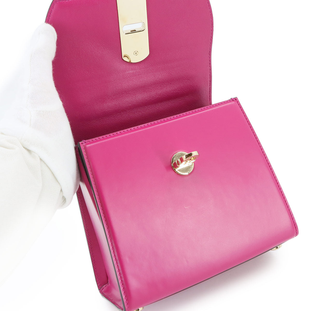 Boxyz Small Hand Shoulder Bag Leather Pink 21H647