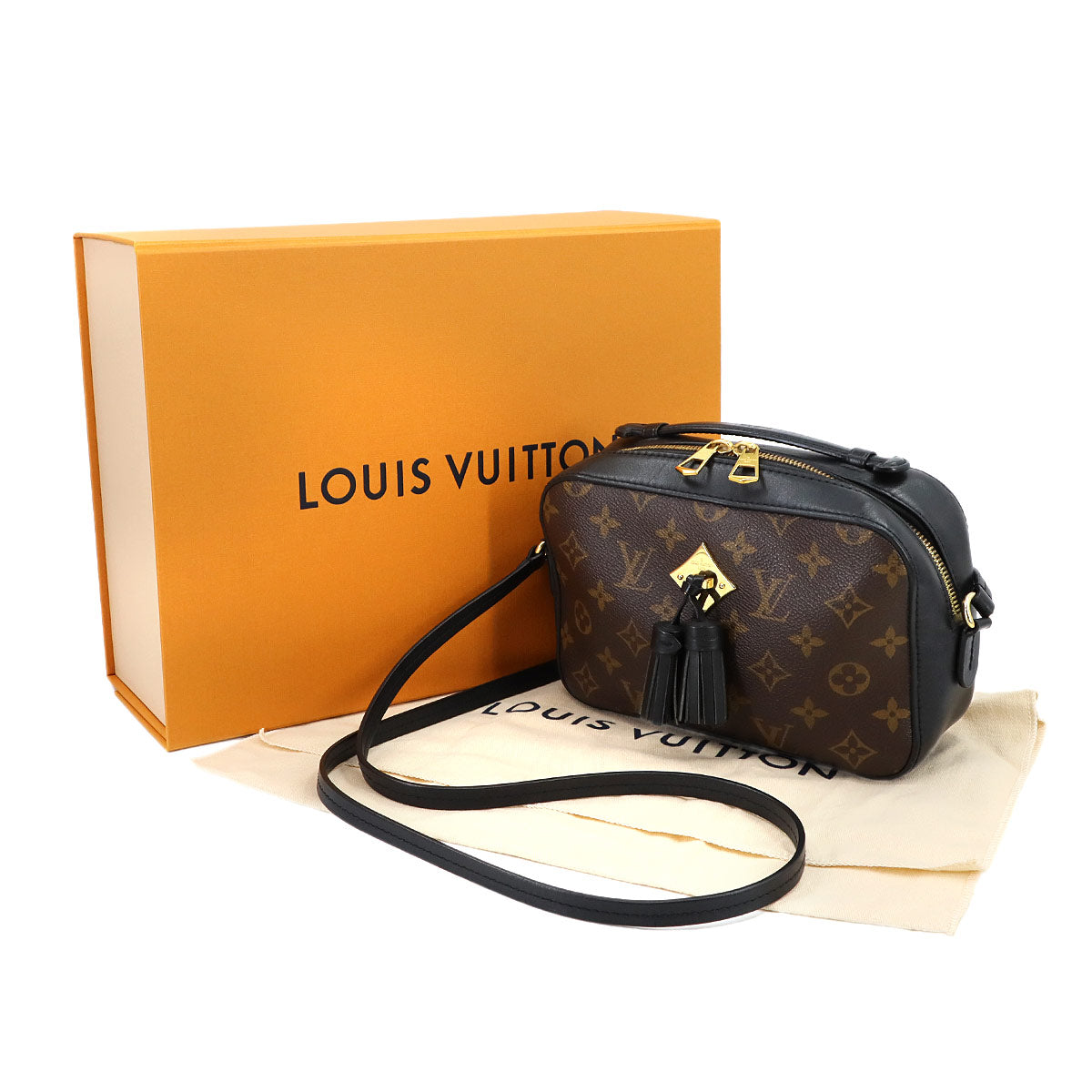 Monogram Saintonge Shoulder Bag Brown Noir M43555 Purse