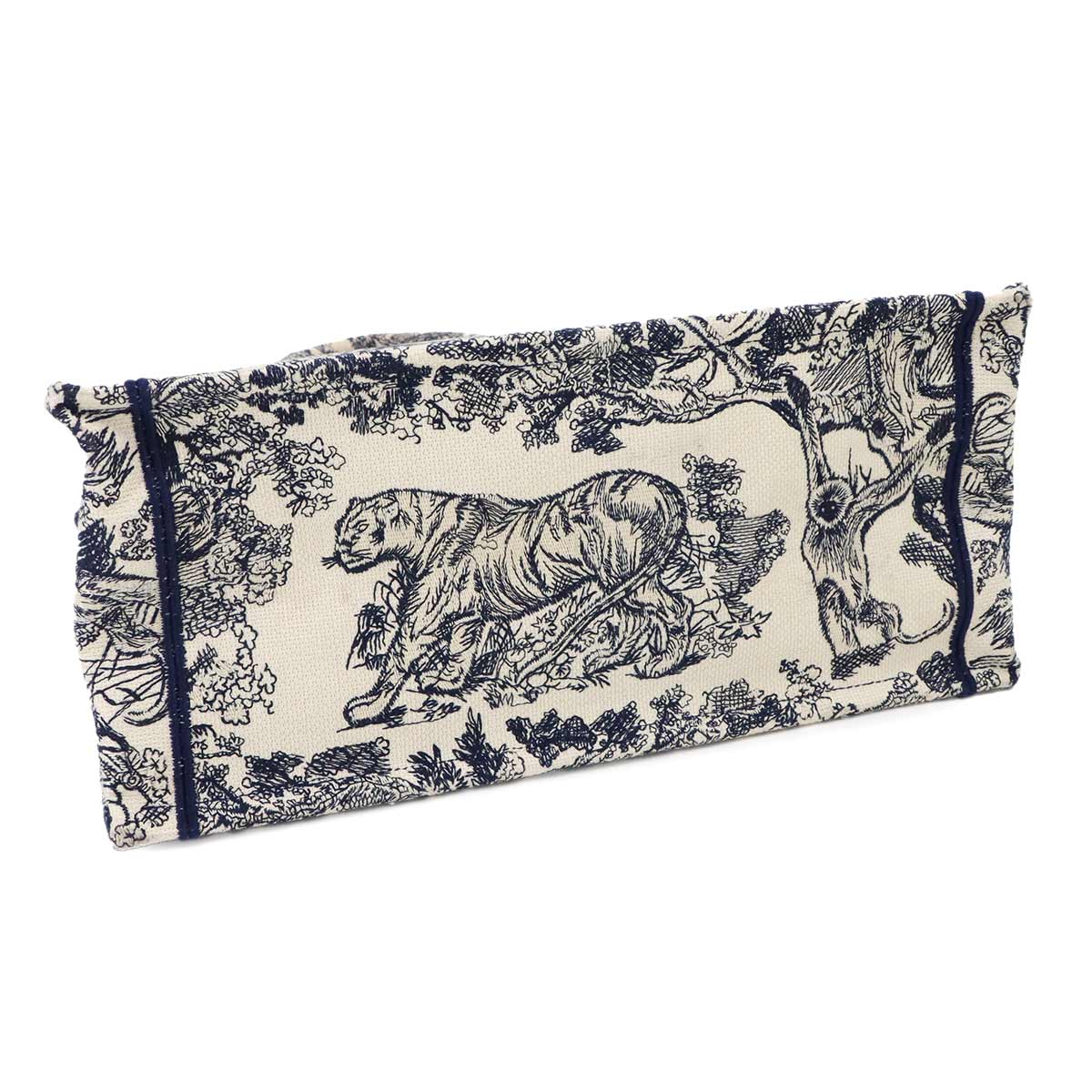 Toile De Jouy Book Tote Medium Bag Canvas Navy M1296ZTDT