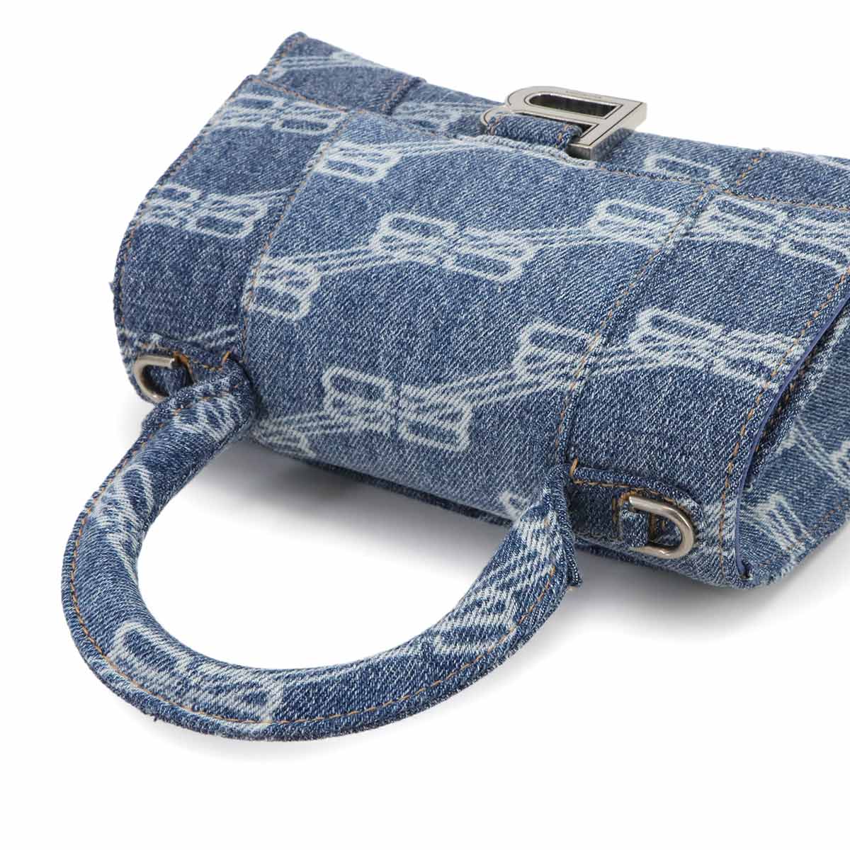 Hourglass XS Hand Shoulder Bag Denim Blue 592833