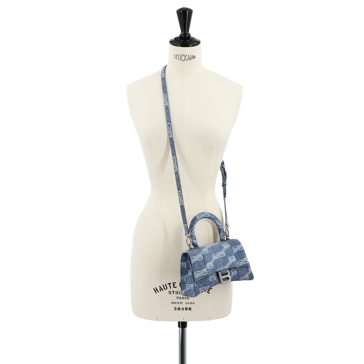 Hourglass XS Hand Shoulder Bag Denim Blue 592833