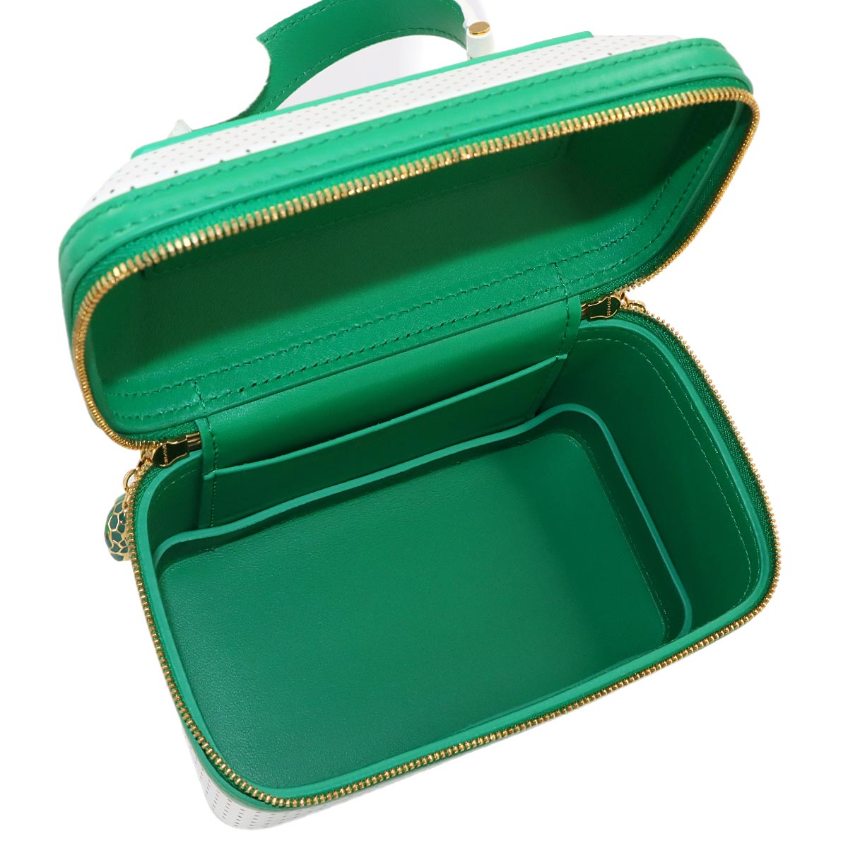 Serpenti Forever Jewelry Box Hand Shoulder Bag Leather White