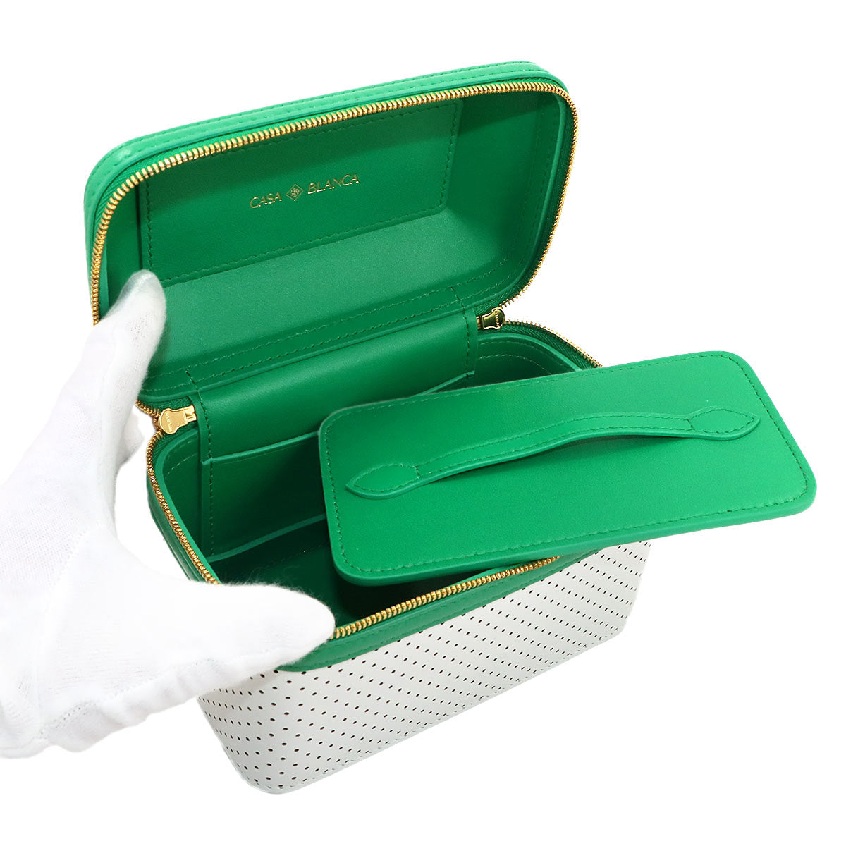 Serpenti Forever Jewelry Box Hand Shoulder Bag Leather White