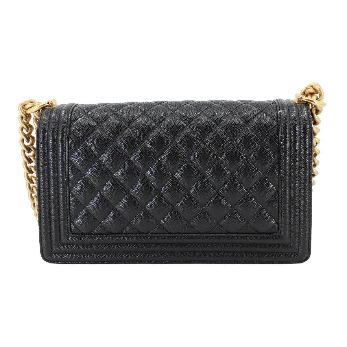 BOY CHANEL Chain Shoulder Bag Leather Black A67086 Purse