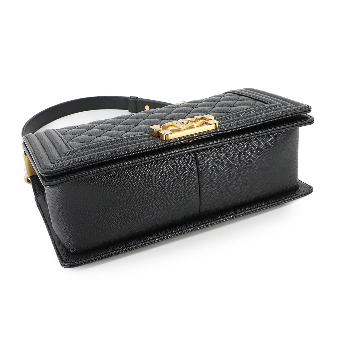 BOY CHANEL Chain Shoulder Bag Leather Black A67086 Purse