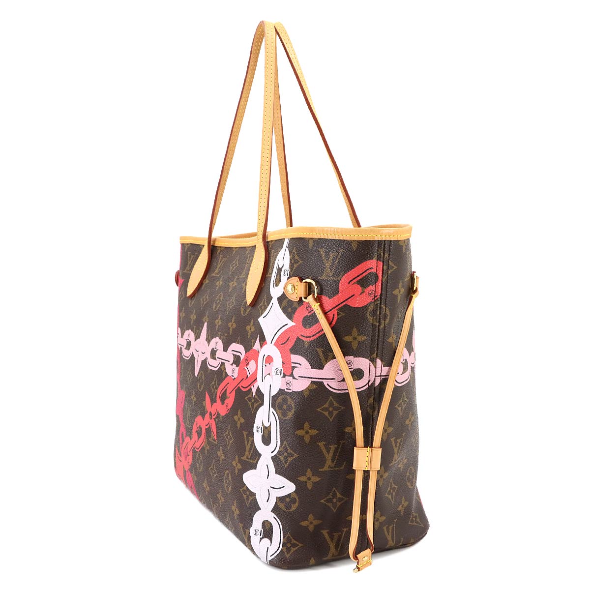 Monogram Bay Neverfull MM Tote Bag Fuchsia M41991 Purse