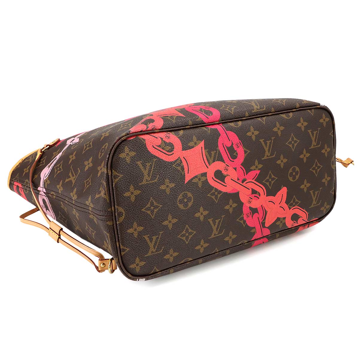 Monogram Bay Neverfull MM Tote Bag Fuchsia M41991 Purse