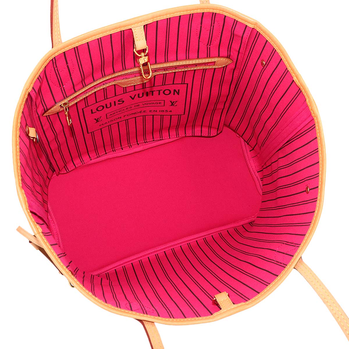 Monogram Bay Neverfull MM Tote Bag Fuchsia M41991 Purse