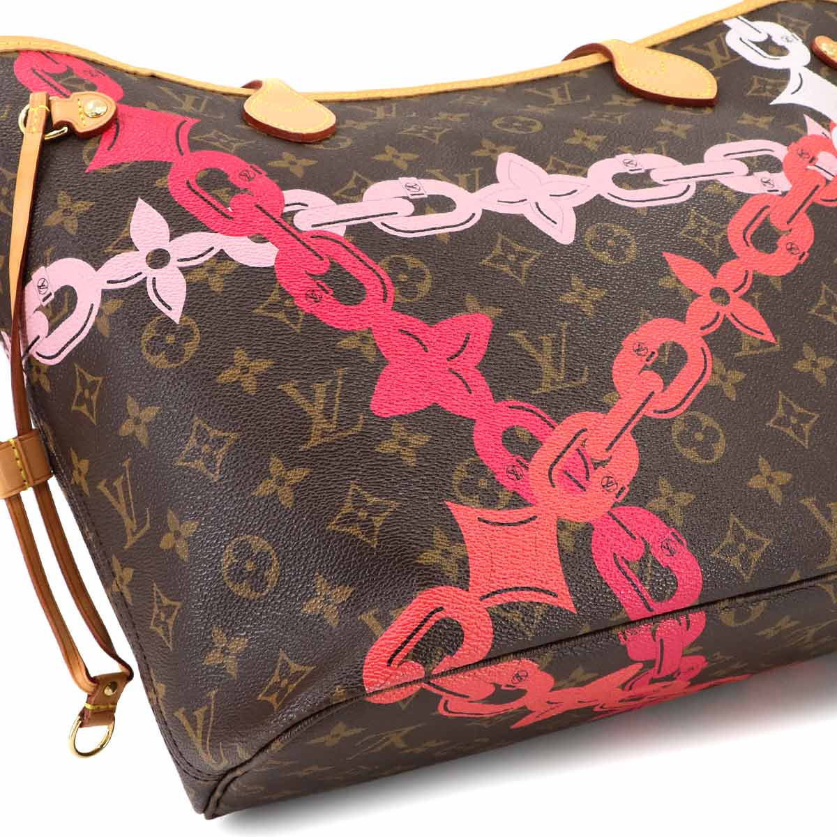 Monogram Bay Neverfull MM Tote Bag Fuchsia M41991 Purse