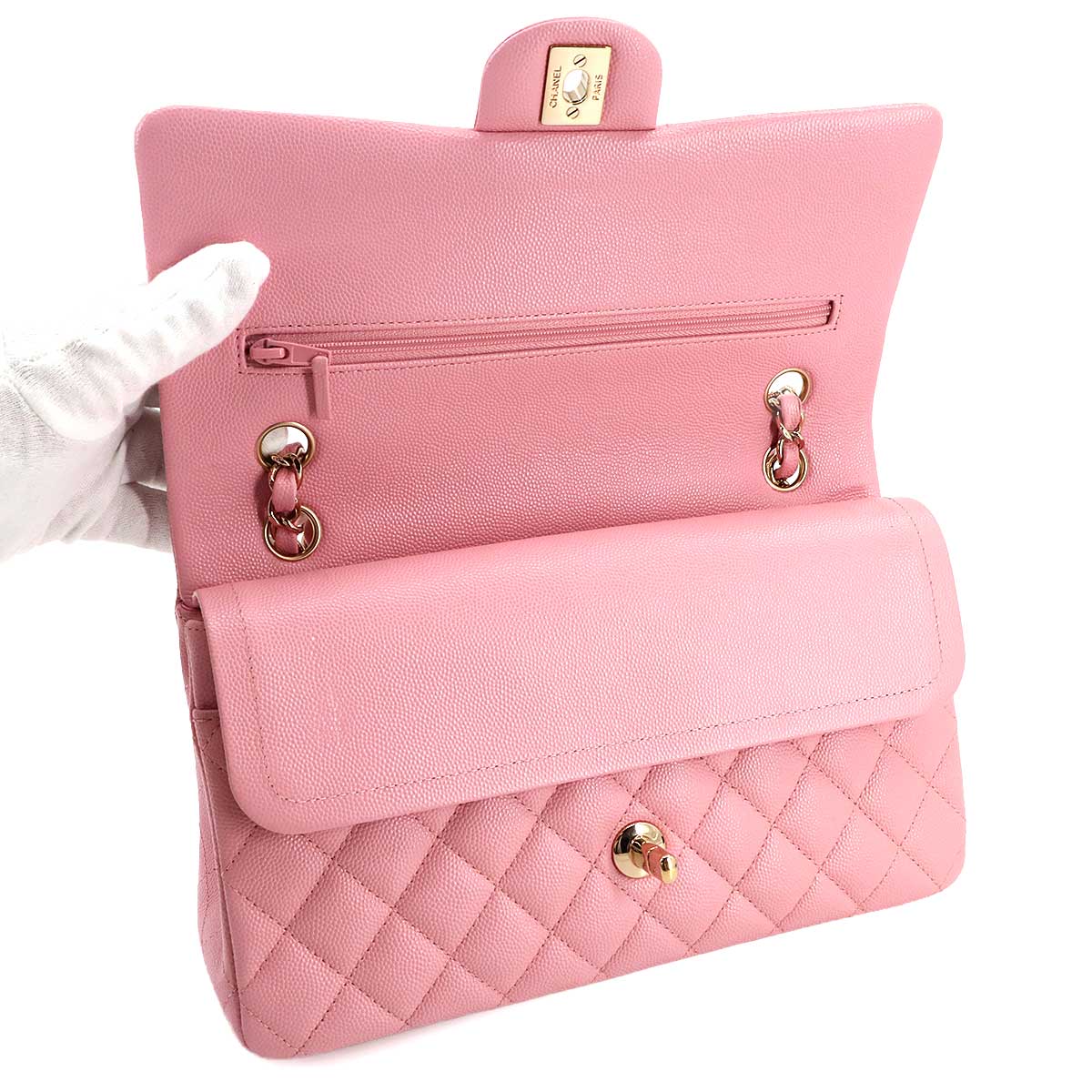 Matelasse 25 Chain Shoulder Bag Leather Pink A01112 Purse