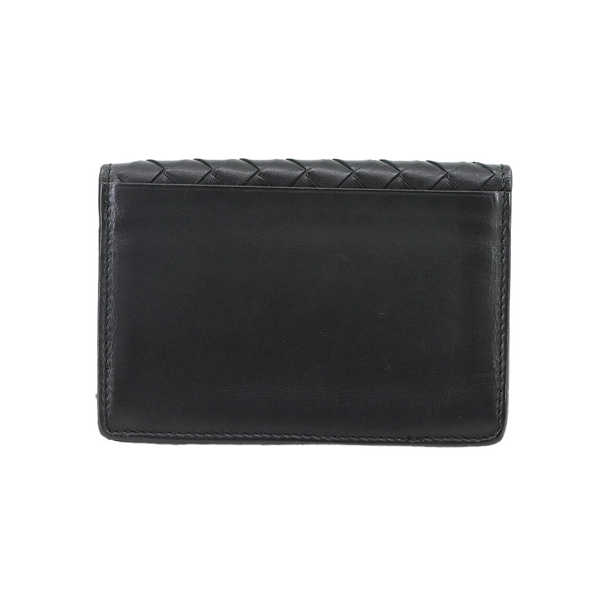 Intrecciato Card Case Leather Black 174646