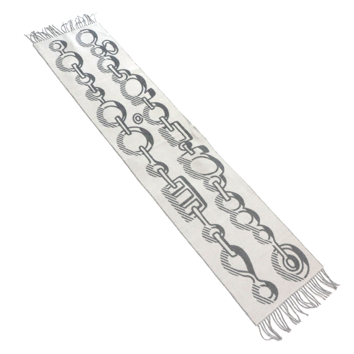 Winter Scarf Do Re Boucles Cashmere 100% Gray White