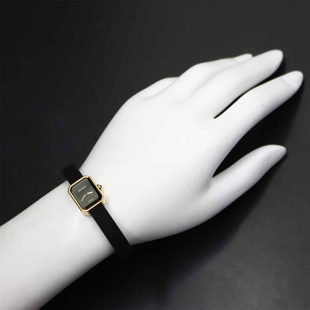 Premiere Velvet H6125 K18YG Quartz Black Dial Ladies