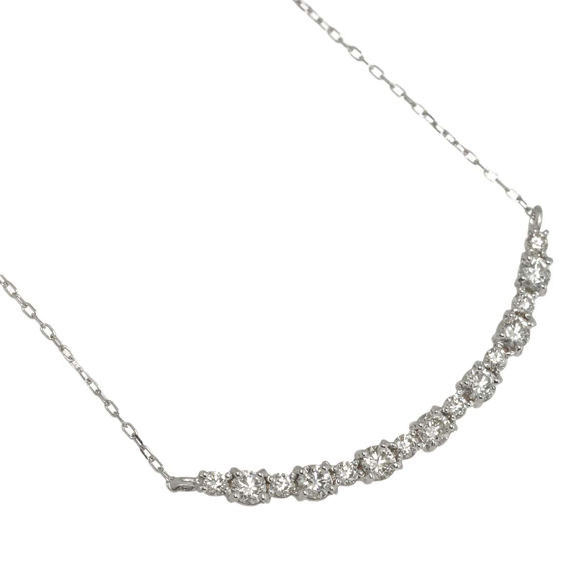 Diamond 0.50ct Necklace 18K WG White Gold 750
