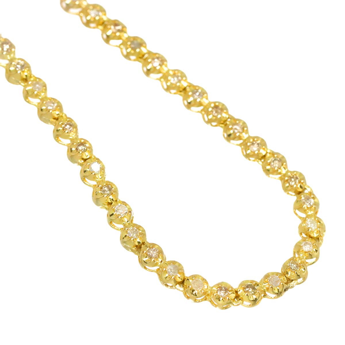 Diamond 1.00ct Necklace 18K YG Yellow Gold 750