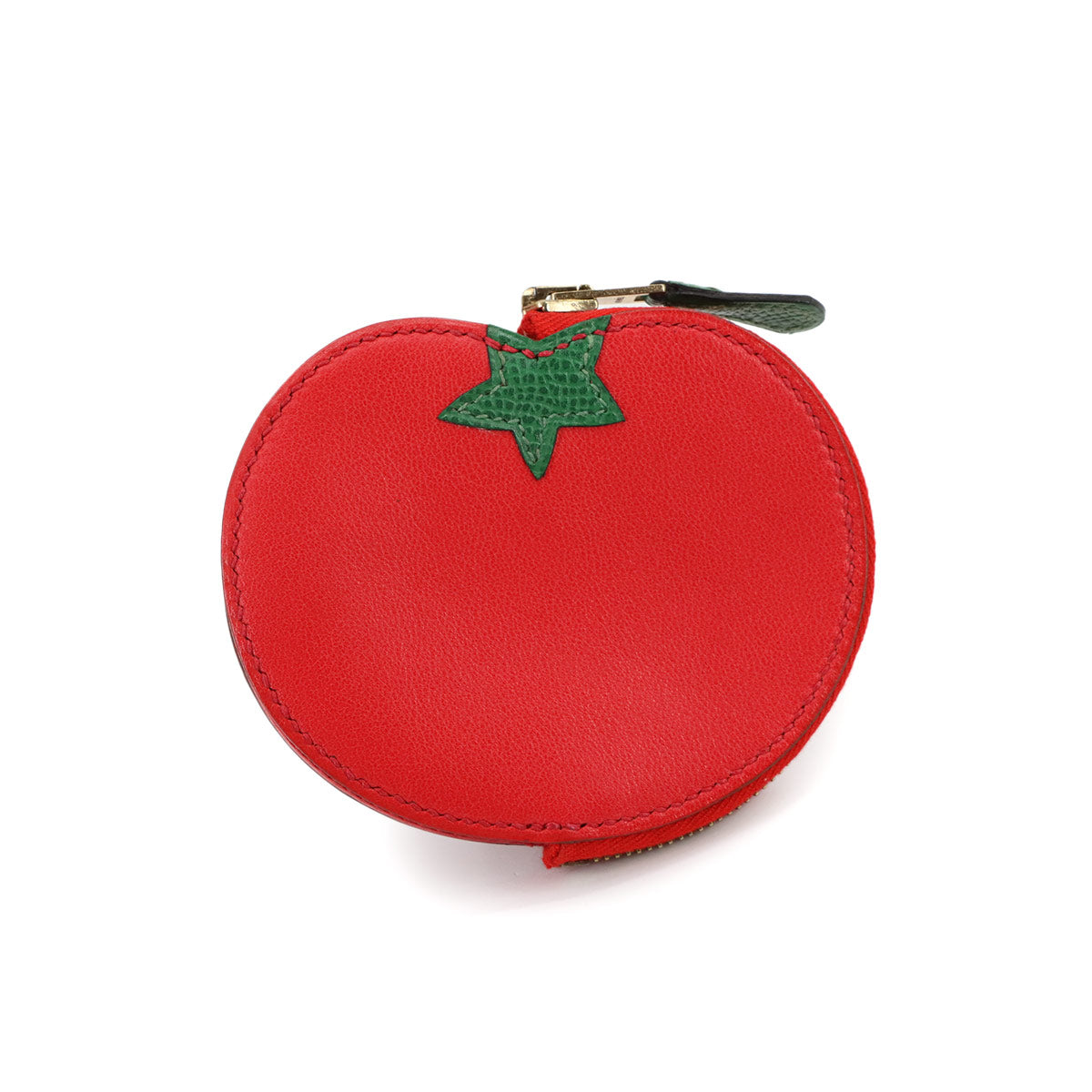 Fruit Coin Case Tomato Veau Swift Red Green Vintage