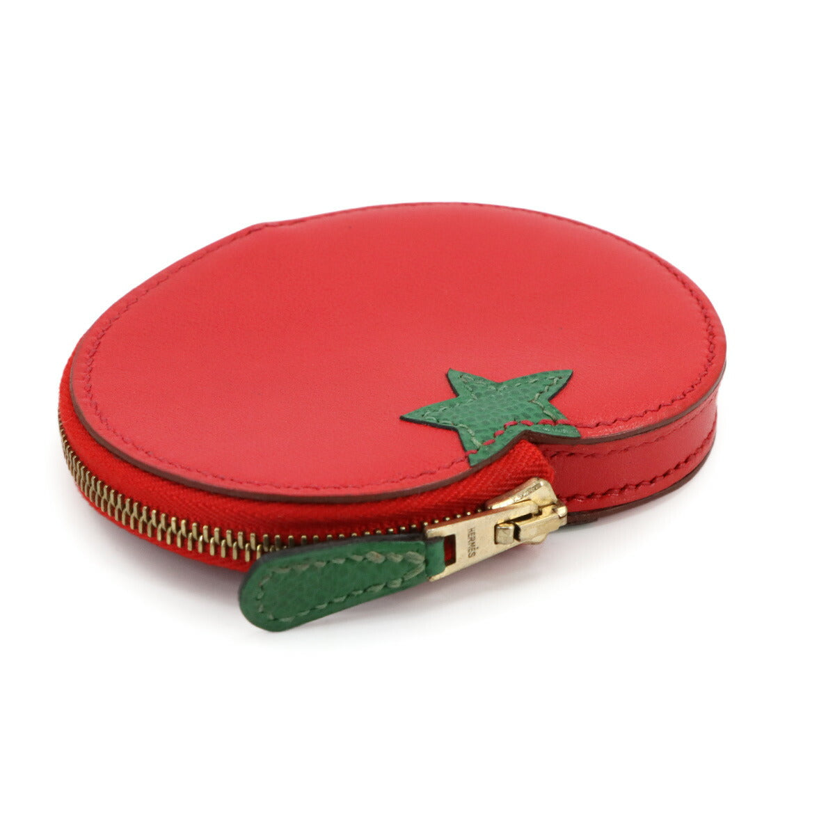 Fruit Coin Case Tomato Veau Swift Red Green Vintage
