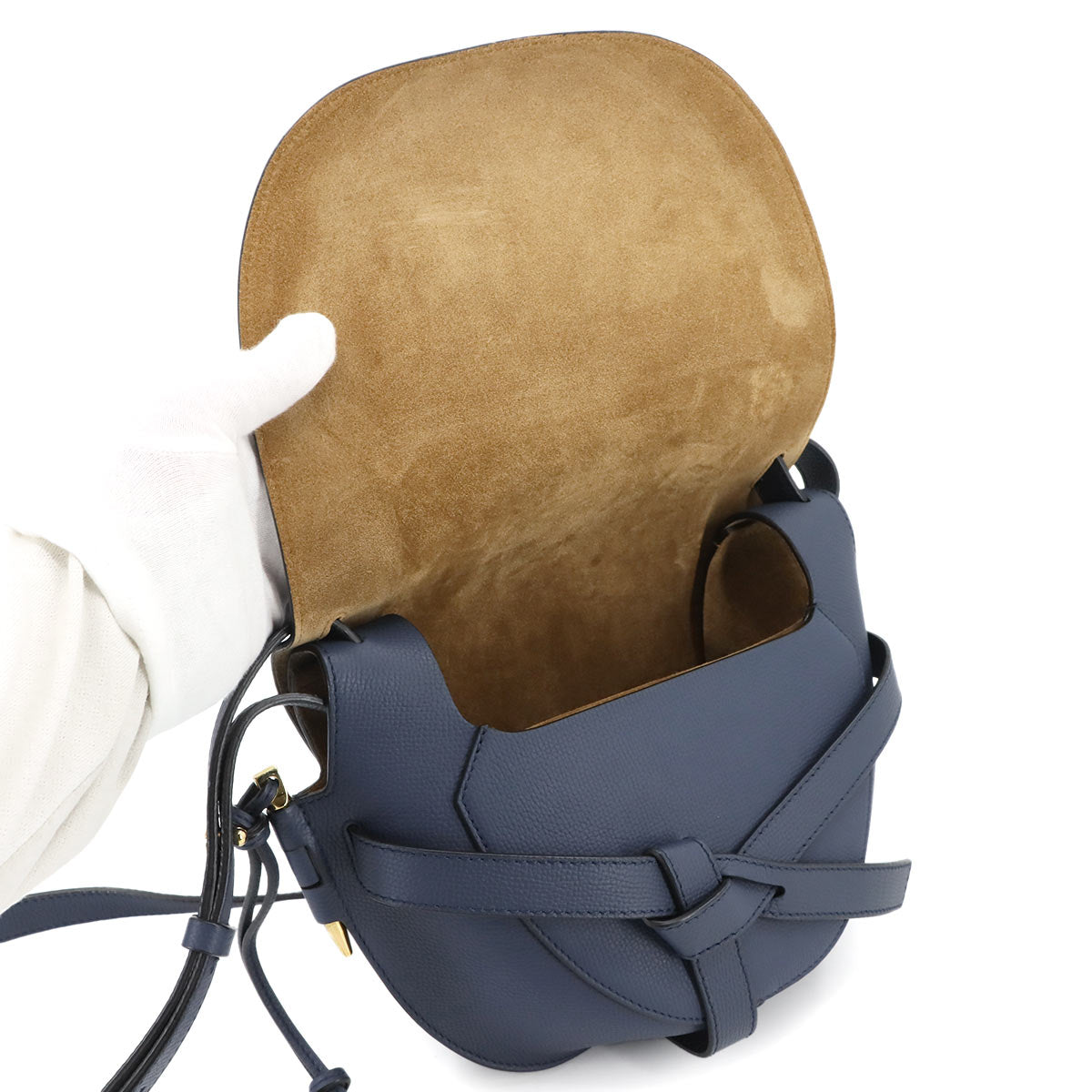 Gate Bag Small Shoulder Bag Leather Navy Purse