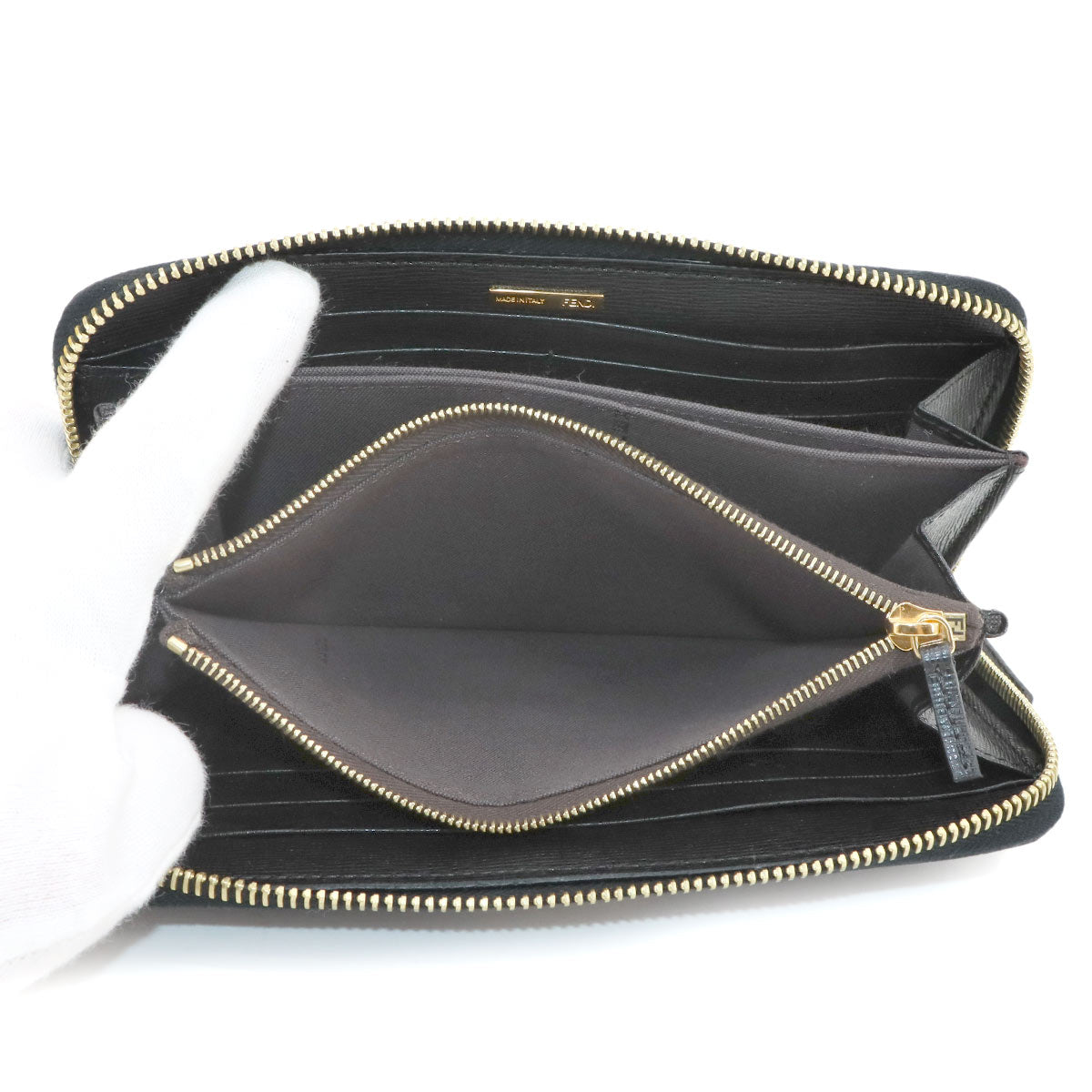 Zipped Around Long Wallet Leather Black 8M0299