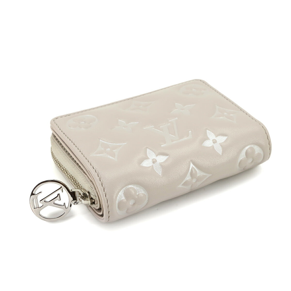 Monogram Emboss Lou Wallet Leather Bloom Gray M14154
