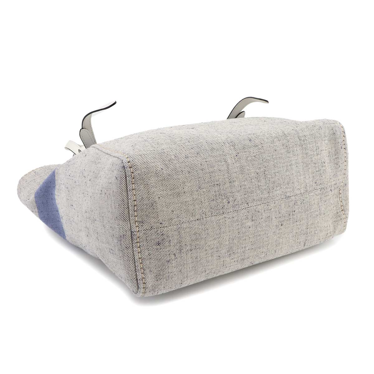 Tote Bag Canvas Leather Gray Blue 1BG303 Purse