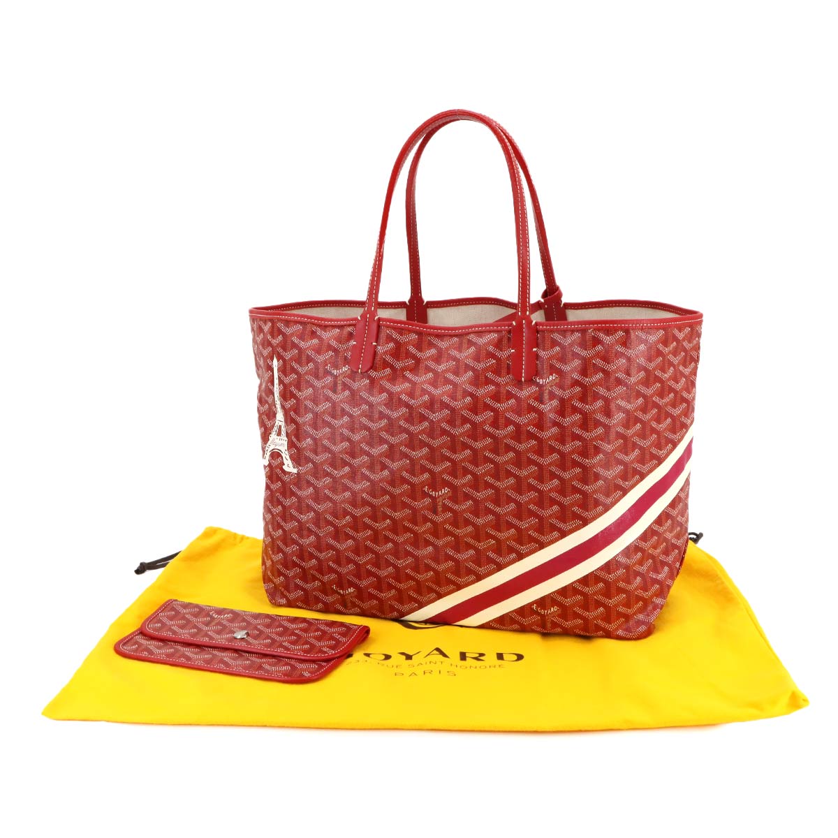 Saint Louis PM Tote Bag PVC Leather Red Herringbone Marker