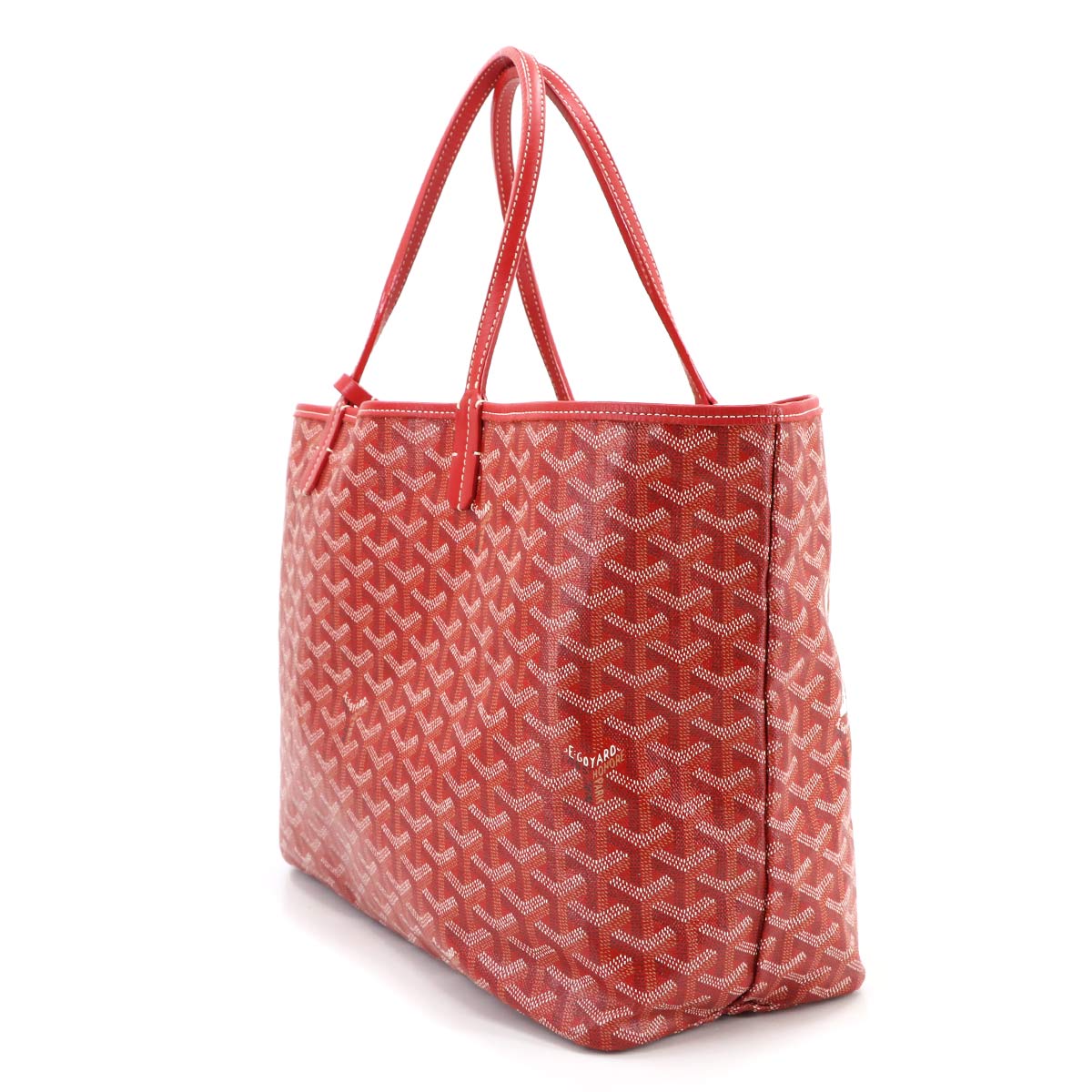Saint Louis PM Tote Bag PVC Leather Red Herringbone Marker