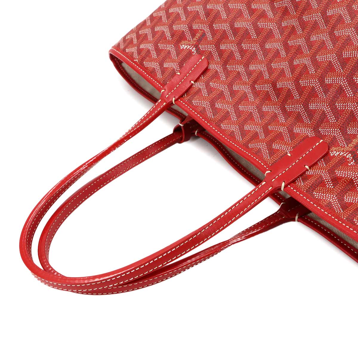 Saint Louis PM Tote Bag PVC Leather Red Herringbone Marker