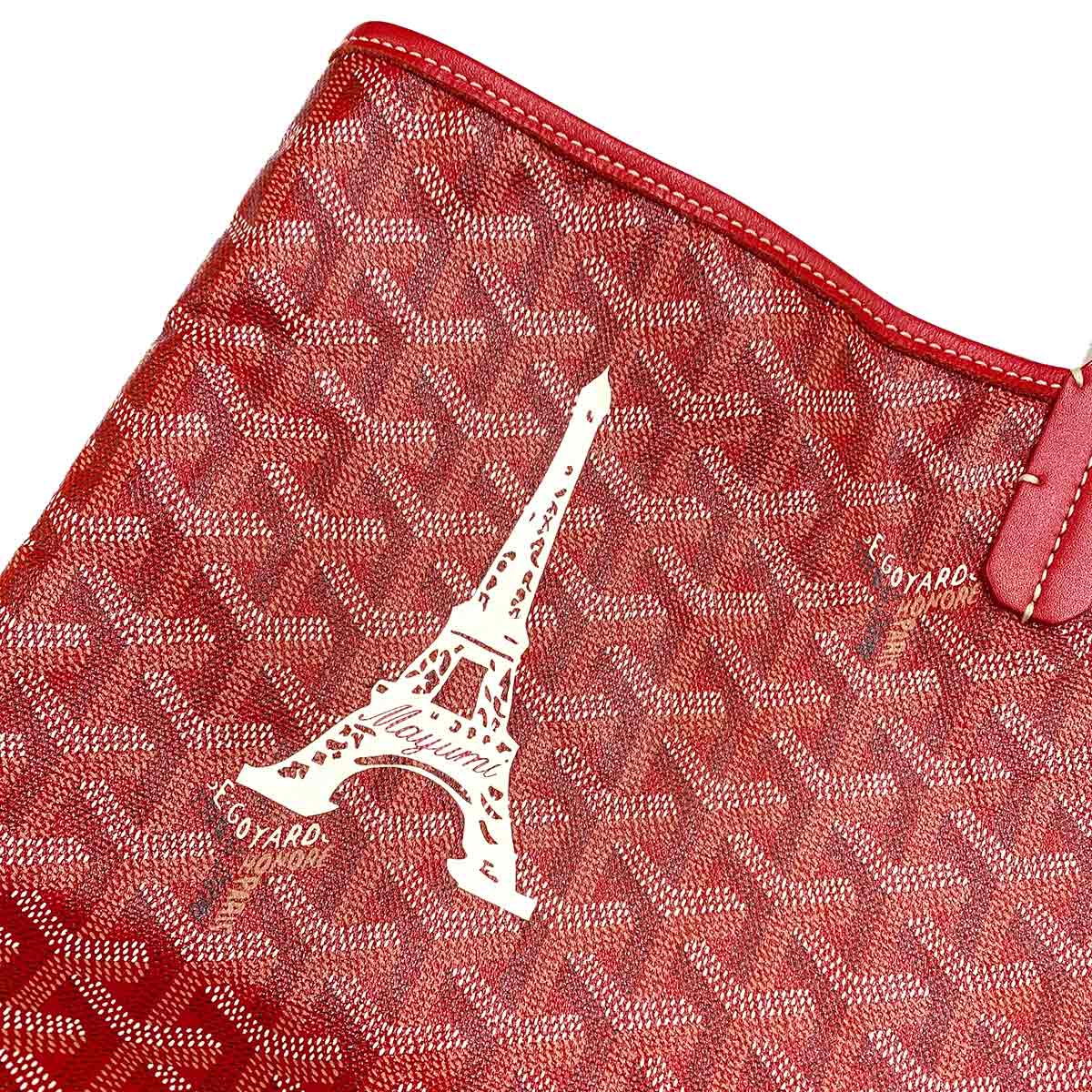 Saint Louis PM Tote Bag PVC Leather Red Herringbone Marker