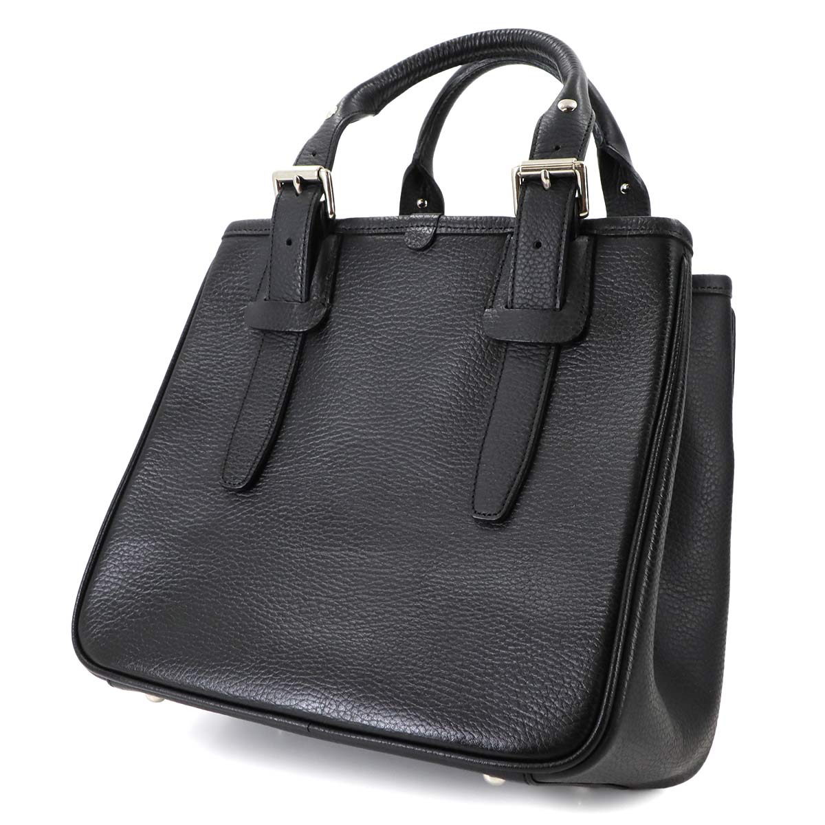 Hand Bag Leather Black Plaid Purse