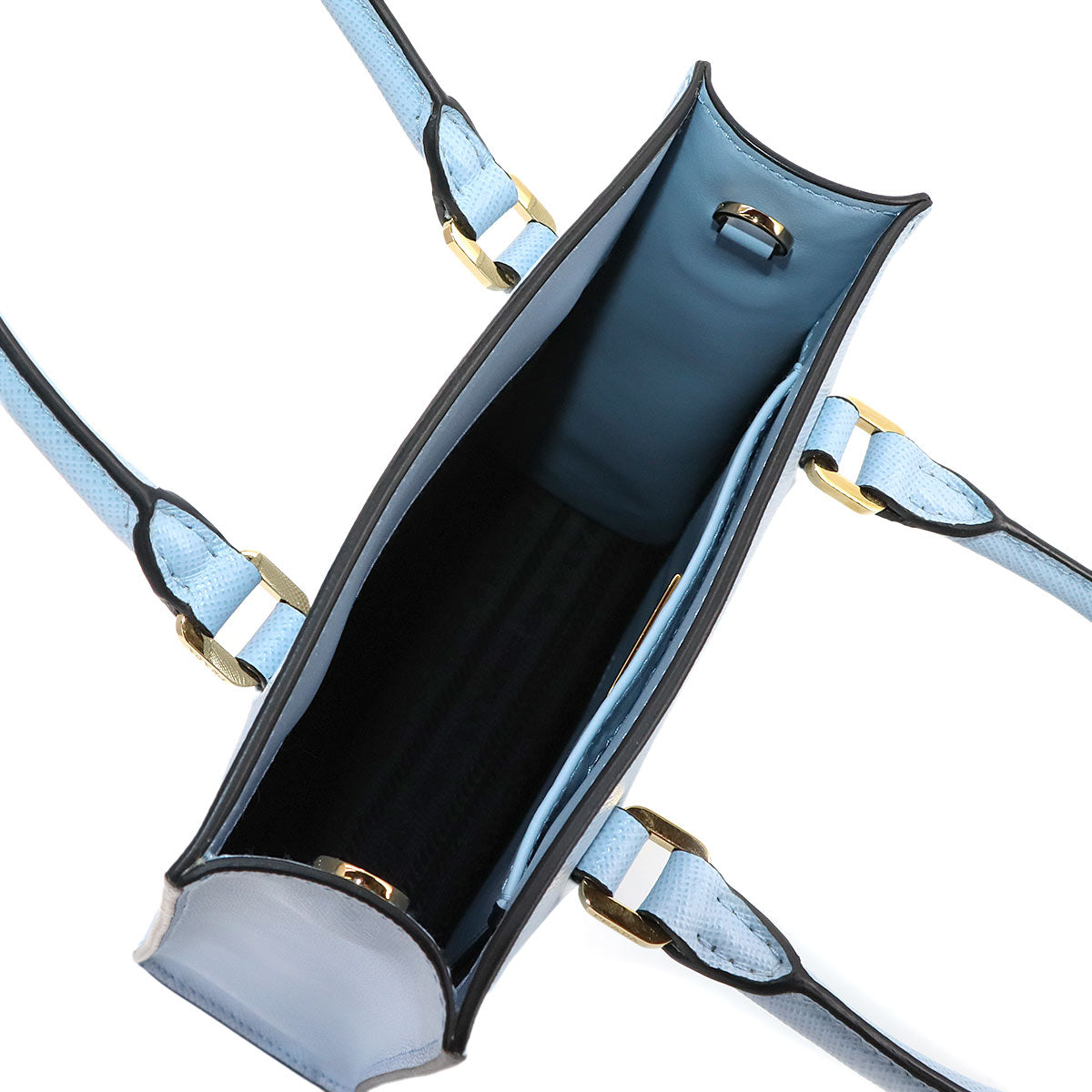 2way Hand Shoulder Bag Saffiano Leather Blue 1BA333 Purse