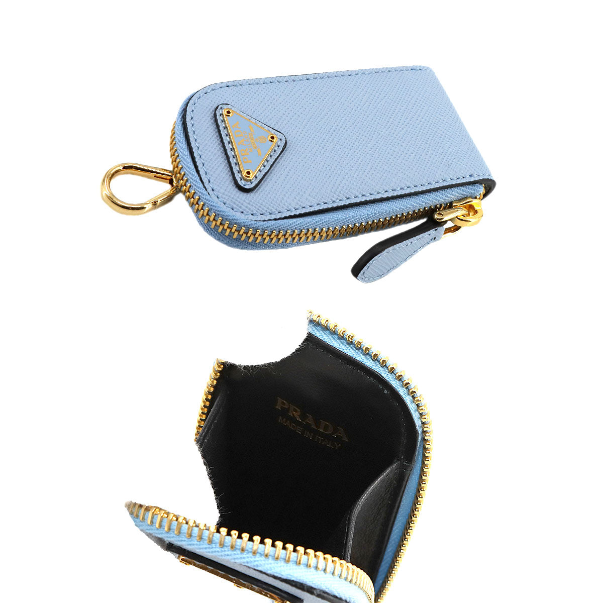 2way Hand Shoulder Bag Saffiano Leather Blue 1BA333 Purse