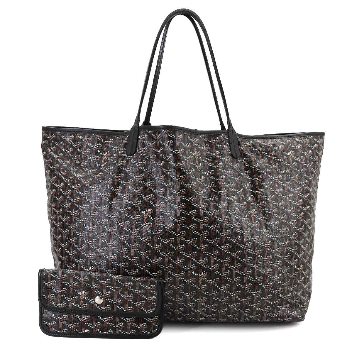Saint Louis GM Tote Bag PVC Leather Black Herringbone Unisex