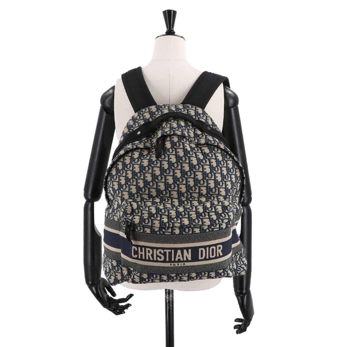 Oblique Backpack Canvas Navy M6104STZQ Purse