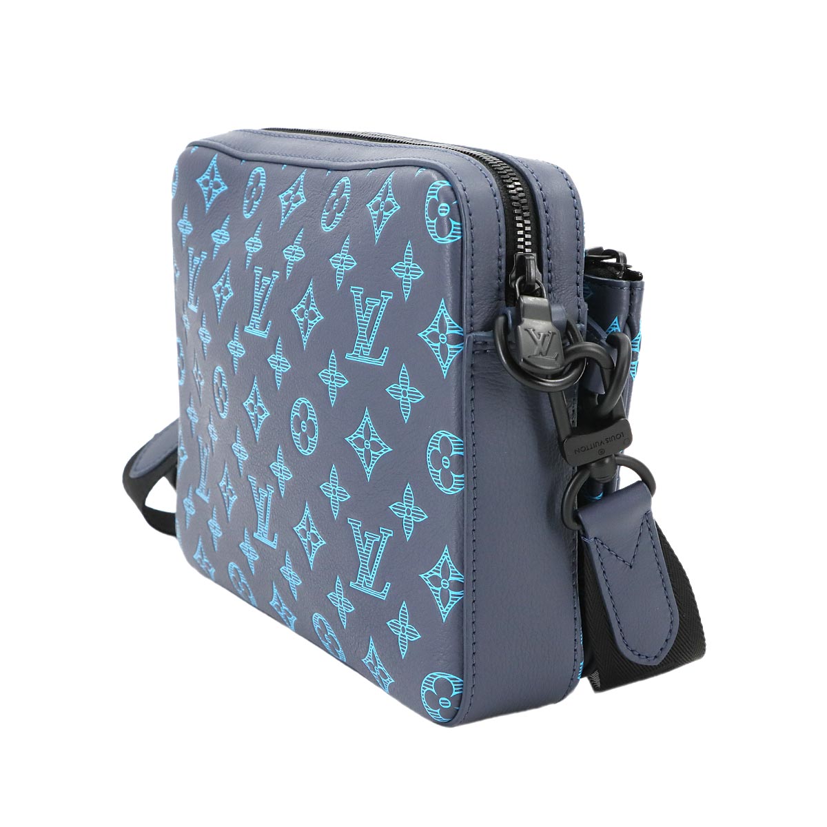 Monogram Shadow Trio Messenger Shoulder Bag Navy M46604