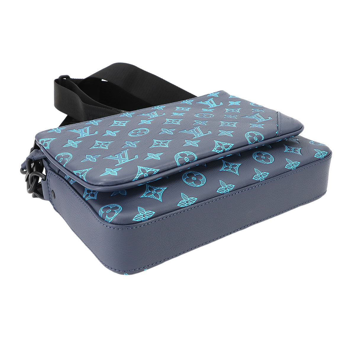 Monogram Shadow Trio Messenger Shoulder Bag Navy M46604