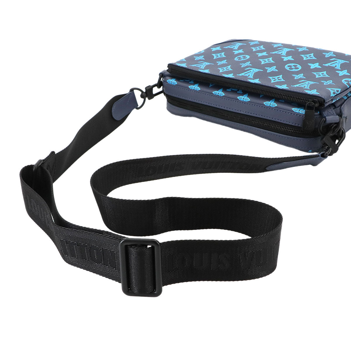 Monogram Shadow Trio Messenger Shoulder Bag Navy M46604