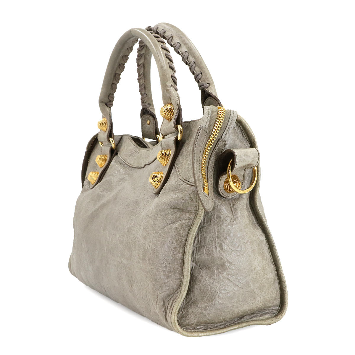 The Giant City Hand Shoulder Bag Leather Gray 173084