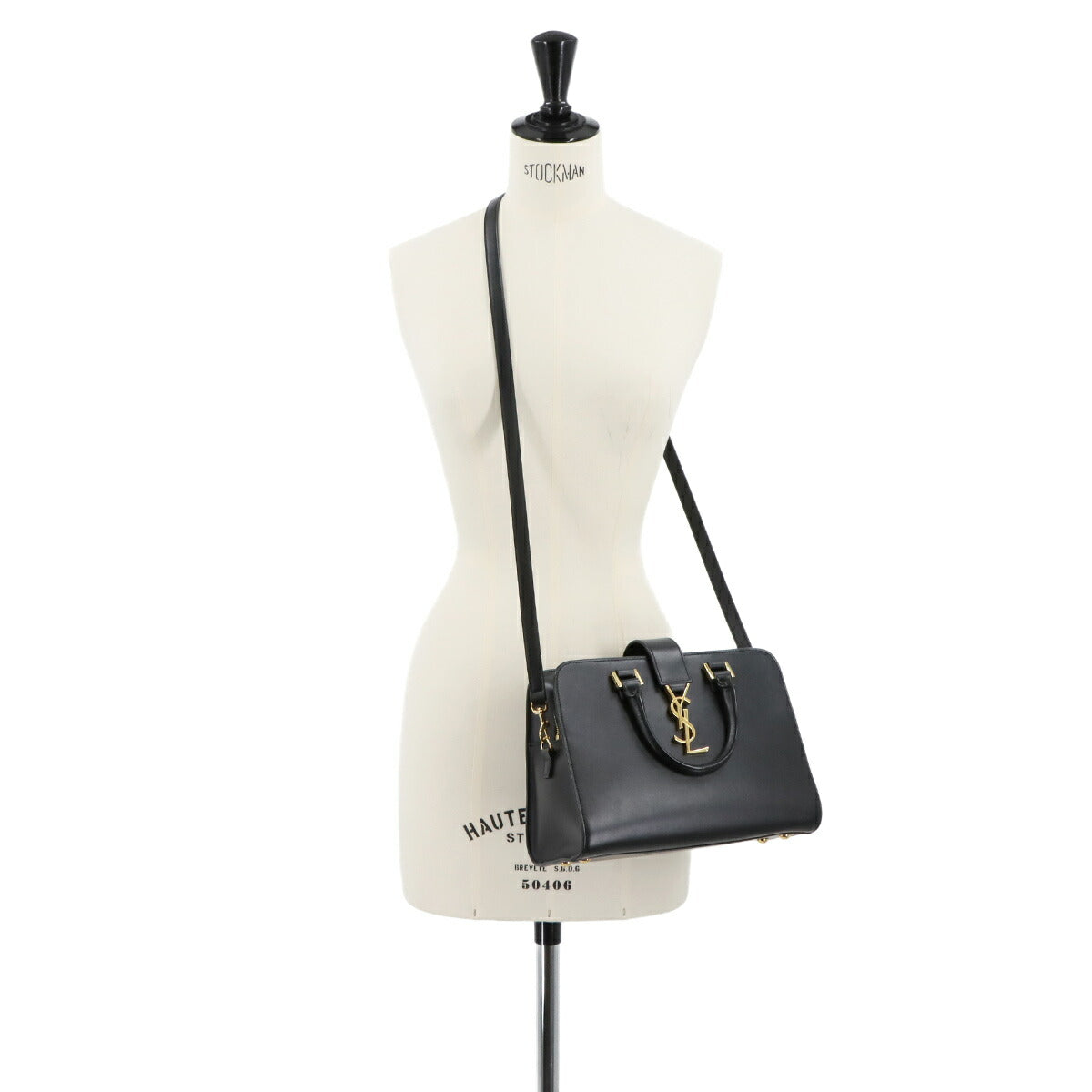 Baby Cabas Hand Shoulder Bag Leather Black 568853