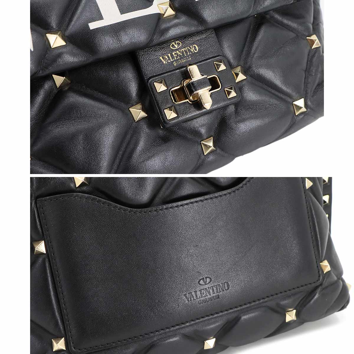 Candy Studs VLTN 2way Hand Shoulder Bag Leather