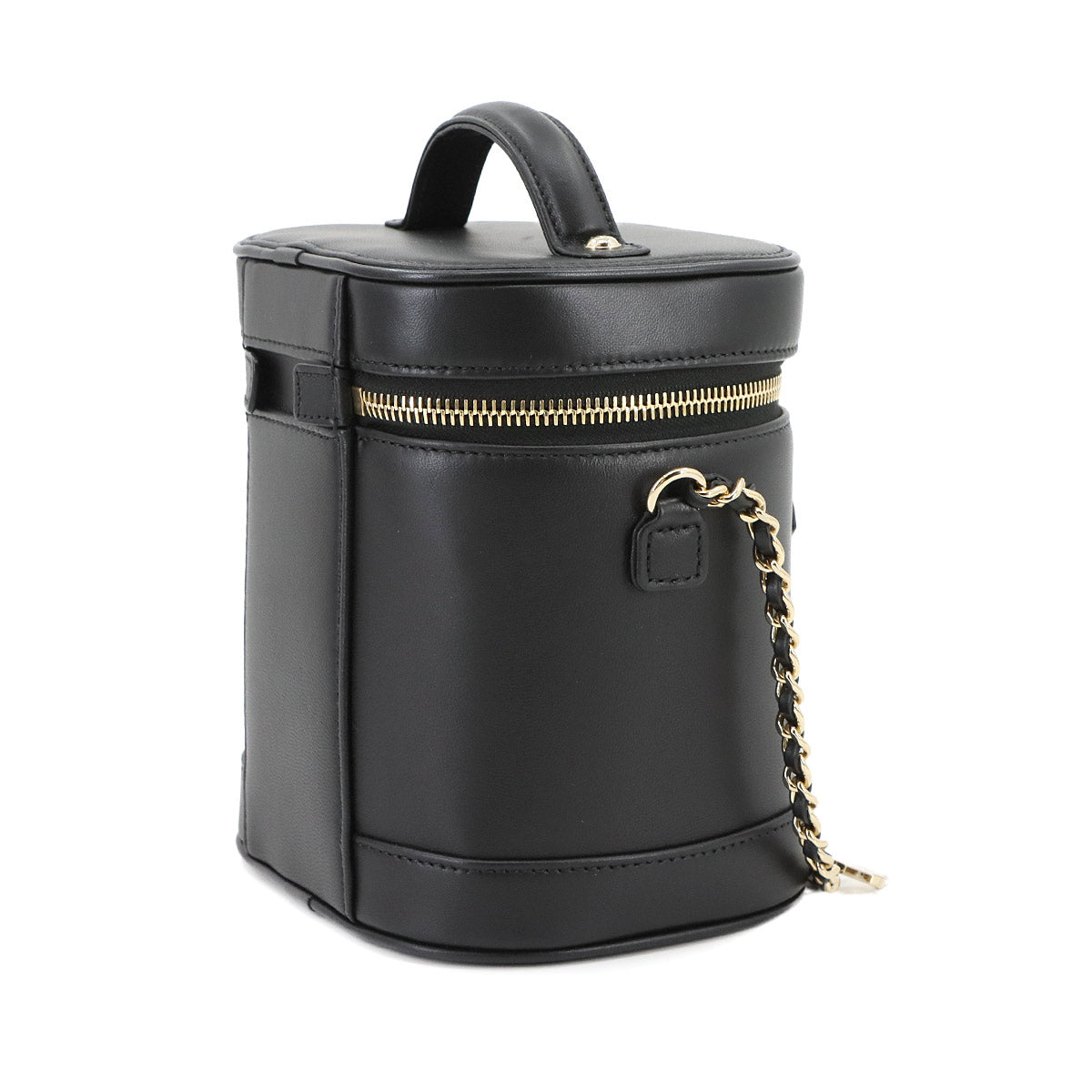 Vanity 2way Hand Chain Shoulder Bag Leather Black AS0323 Purse