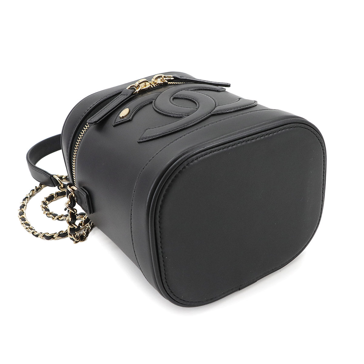 Vanity 2way Hand Chain Shoulder Bag Leather Black AS0323 Purse