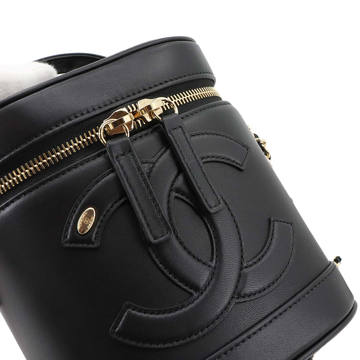 Vanity 2way Hand Chain Shoulder Bag Leather Black AS0323 Purse