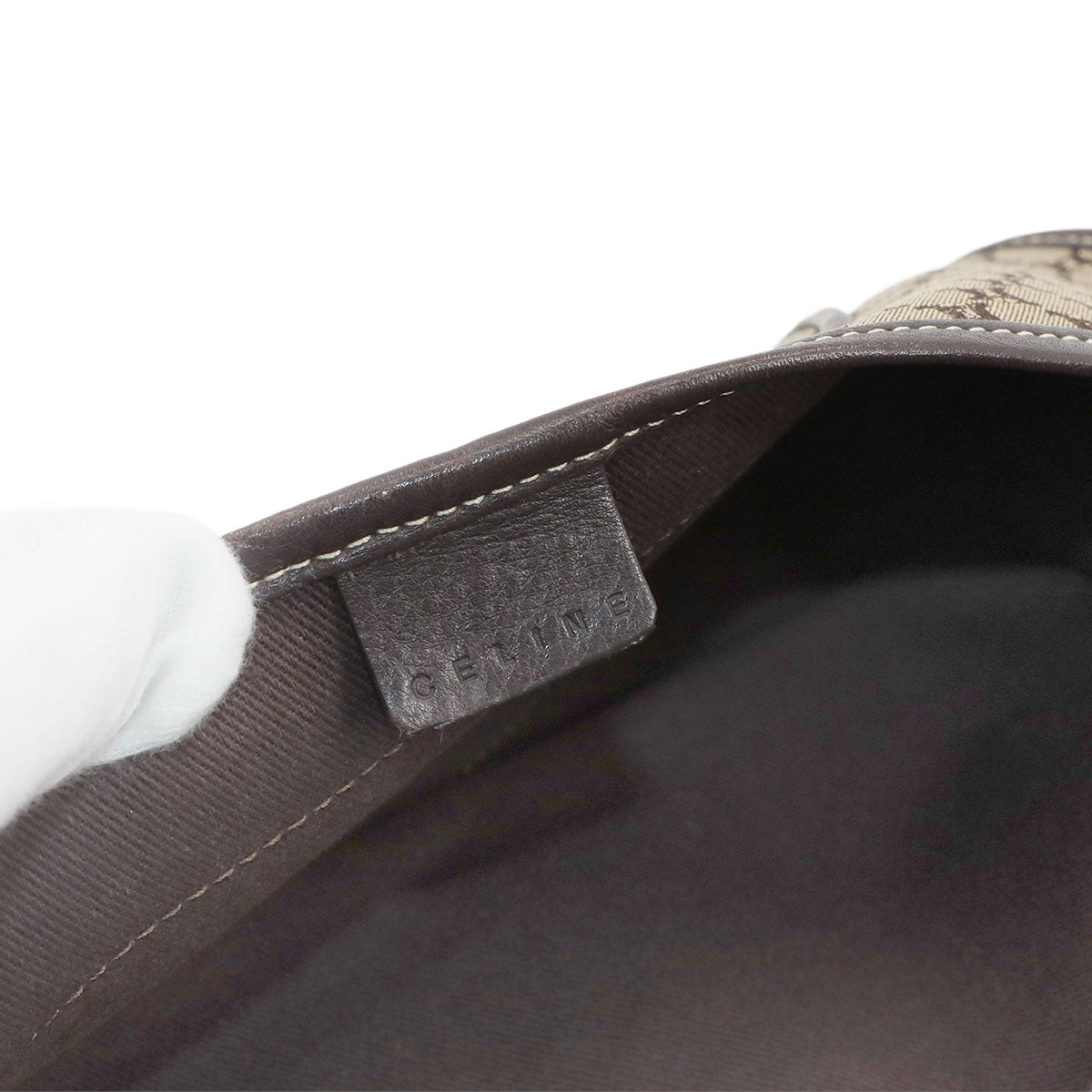 Macadam Shoulder Bag Leather Canvas Beige Brown Vintage Purse