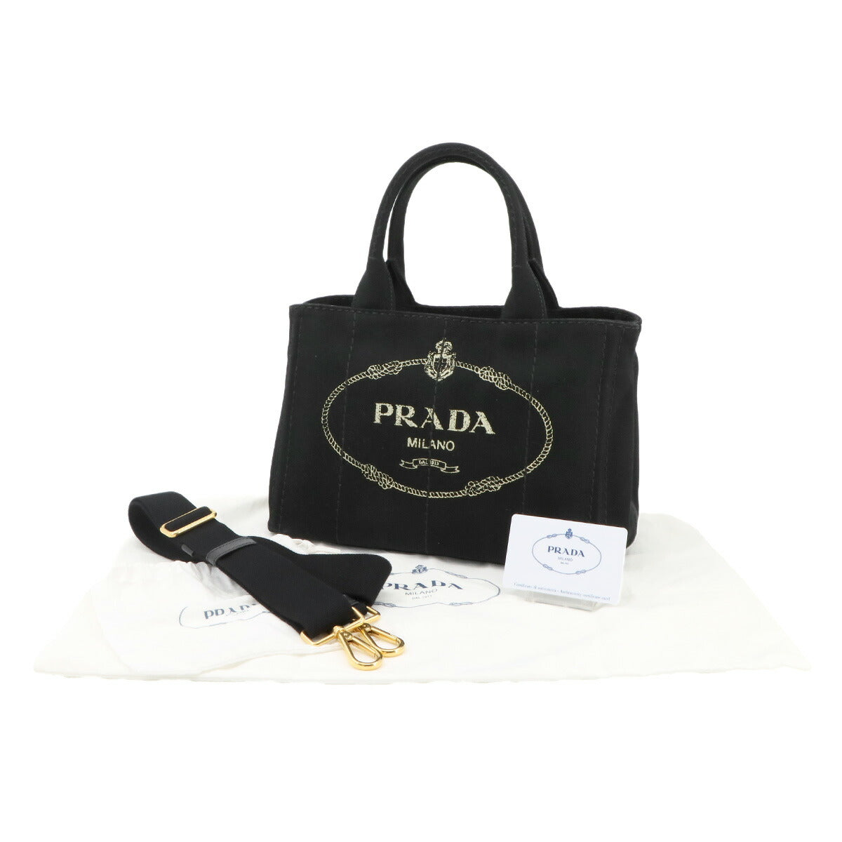 Canapa Mini 2way Hand Shoulder Bag Canvas Black 1BG439 Purse